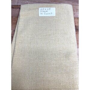 28x23 Cream 14 Count Cross Stitch Fabric Evenweave Needlework Material